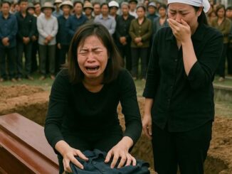 Chồng vừa mới hạ huyệt, vợ ch:ết lặng khi thấy người phụ nữ lạ ở đâu xuất hiện đặt bên mộ bộ đồ ngủ của chồng