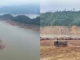 Mực nước tụt 40m, hồ Hòa Bình xuất hiện khung cảnh chưa từng thấy