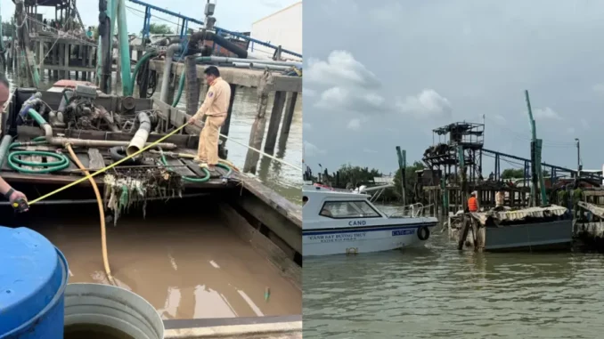Lợi dụng đêm tối, 9 tàu cát “rút ruột” sông Tiề.n Lợi dụng đêm tối, 9 tàu cát “rút ruột” sông Tiề.n