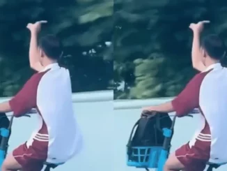 Hành động lạ của na.m sin.h đi xe đạp khiến cả con đường náo loạn