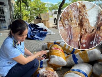 Rùng mình phát hiện 700kg mực khô hư hỏng, bốc mùi chất đống trên vỉa hè Đà Nẵng