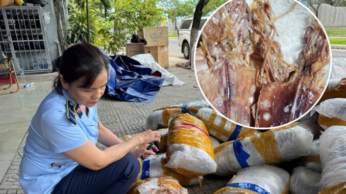 Rùng mình phát hiện 700kg mực khô hư hỏng, bốc mùi chất đống trên vỉa hè Đà Nẵng Rùng mình phát hiện 700kg mực khô hư hỏng, bốc mùi chất đống trên vỉa hè Đà Nẵng